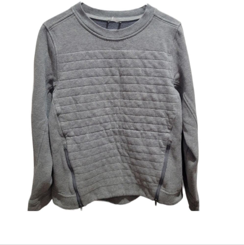 Lululemon Athletica Fleece Be True crew neck gray sweatshirt womens size 6